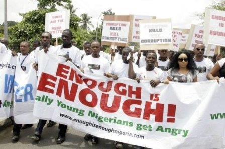 Young Nigerians protest pic